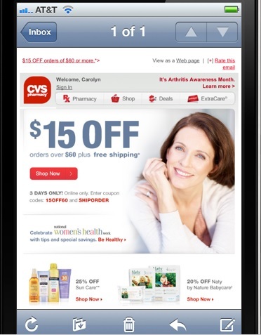 good email design mobile example