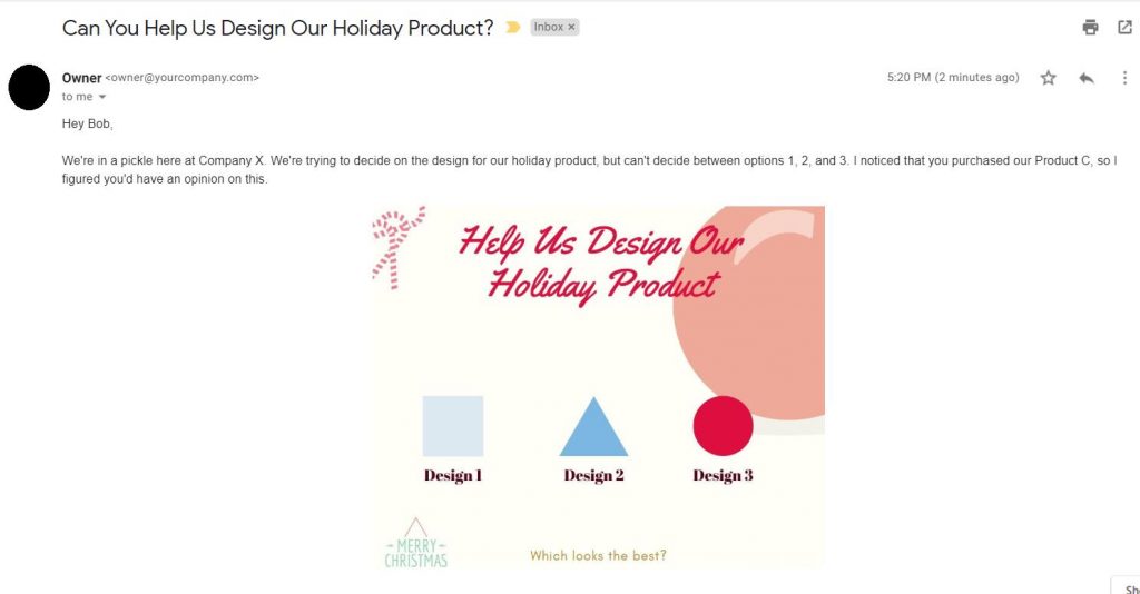 interactive holiday email