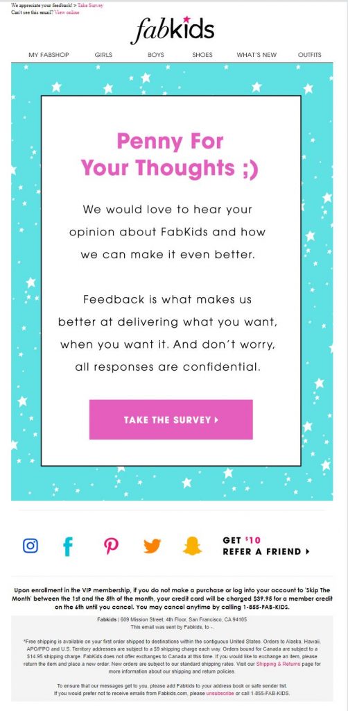 fabkids email example