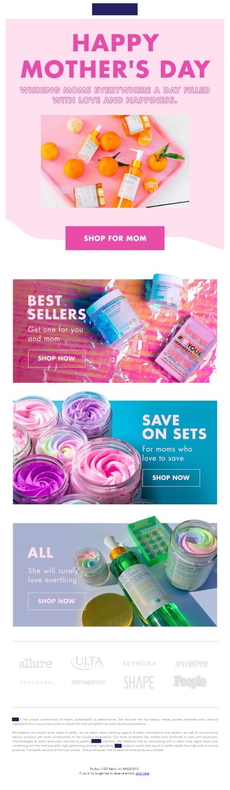Mother's Day emails with highlighted bundles
