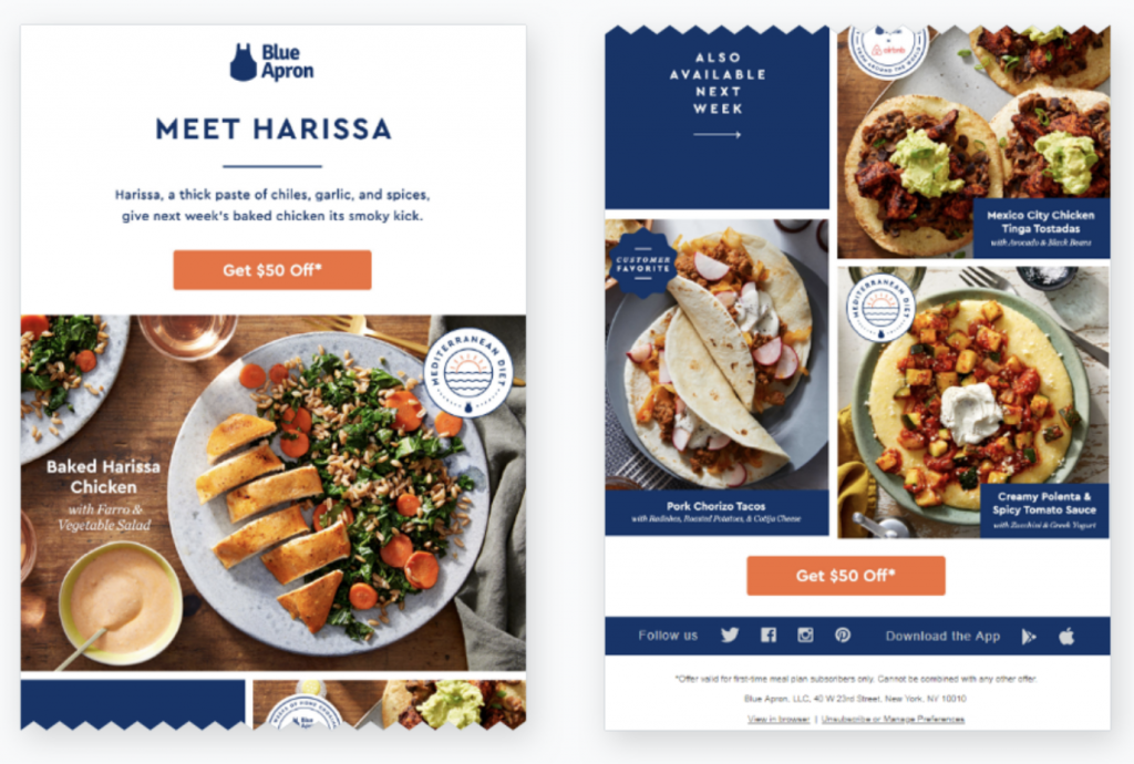 Blue Apron Sample Emails