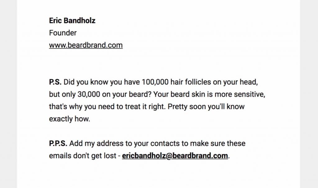 beardbrand ecommerce newsletter email