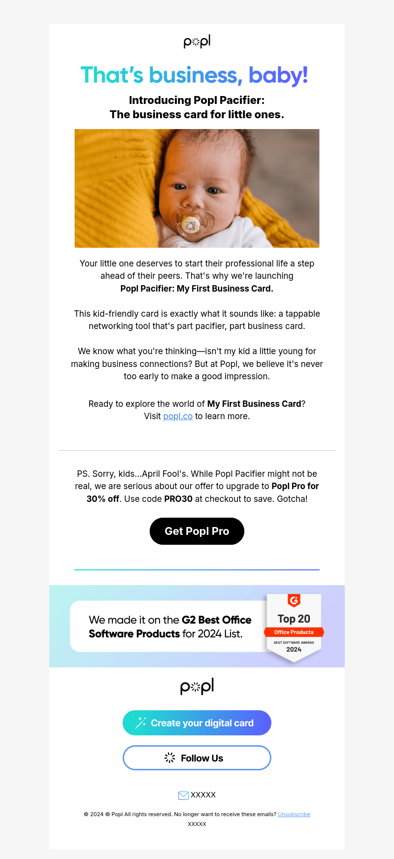 Popl — The Pacifier Business Card