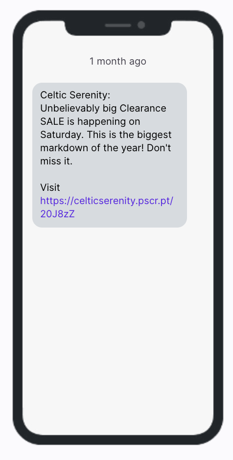 Celtic Serenity SMS marketing