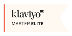 Klaviyo Master Elite Partner badge, the highest Klaviyo agency tier