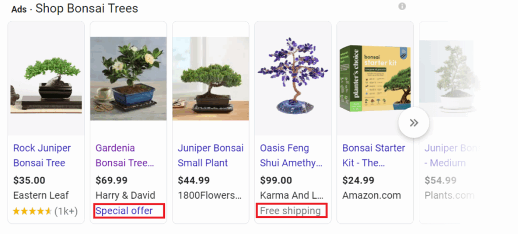 shopping ads don't have an offer badge during BFCM, you're invisible.