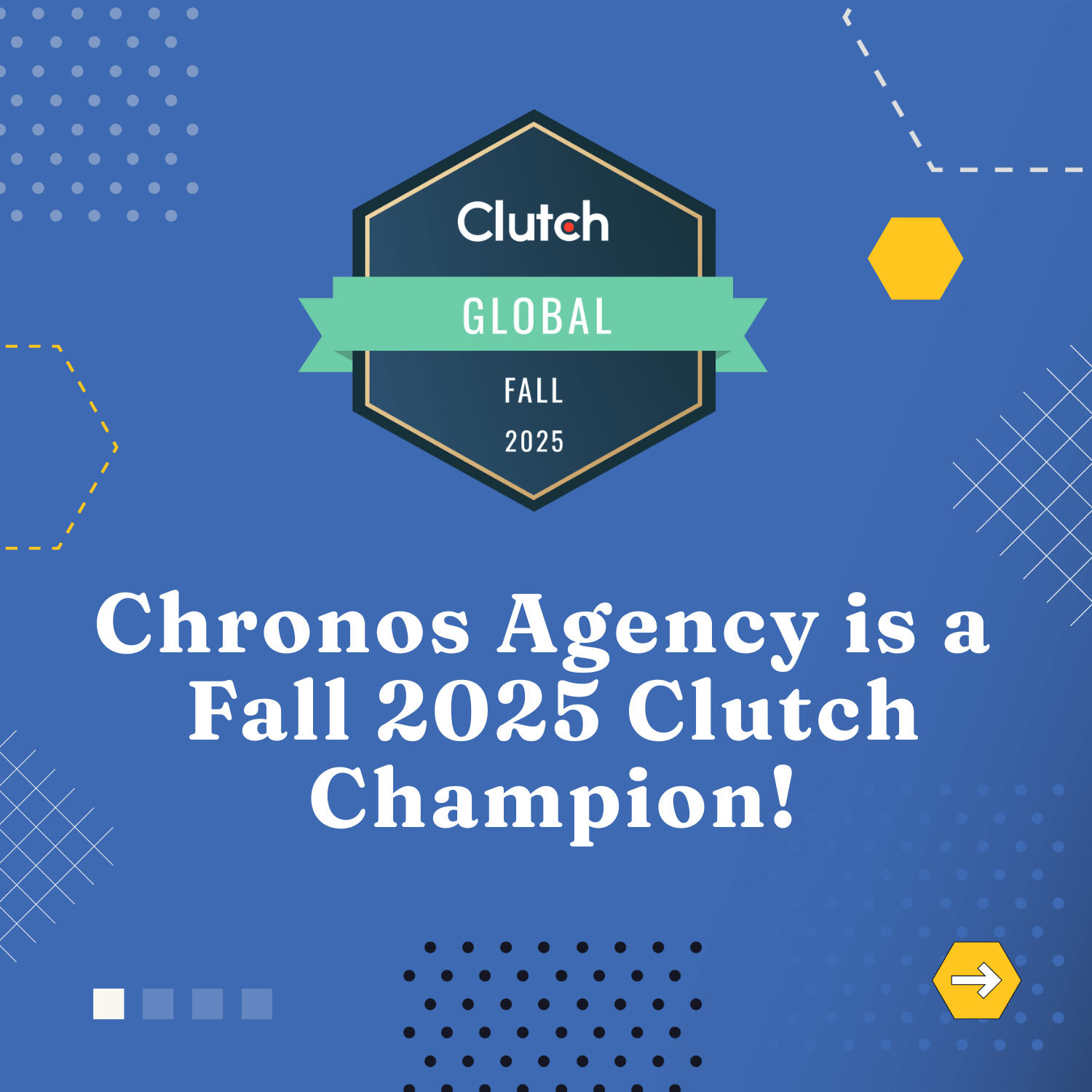 We’re excited to share that CHRONOS AGENCY has been named a Fall 2025 Clutch Champion winner