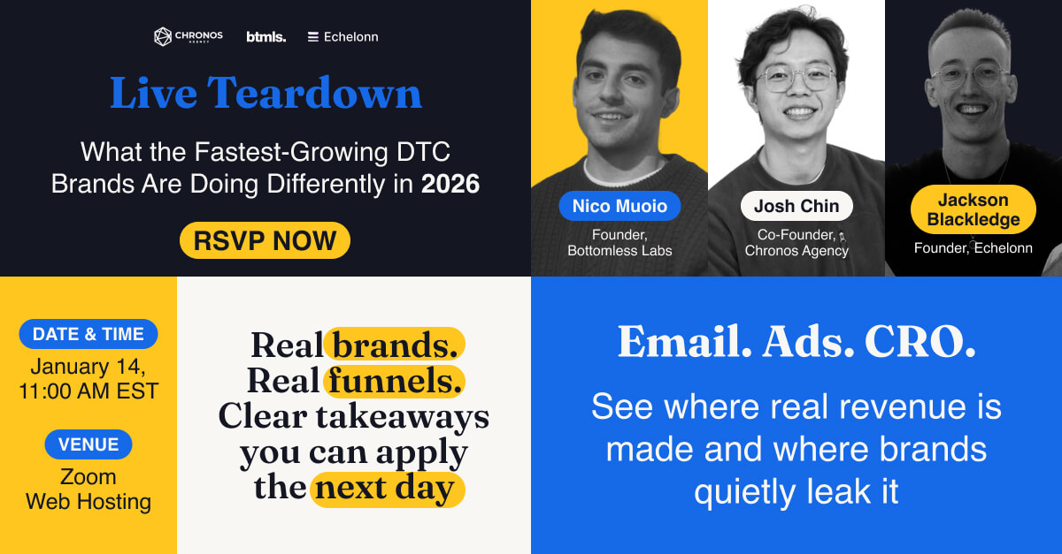 Fast-growing brands will be audited in our LIVE webinar: Caraway and Glossier!