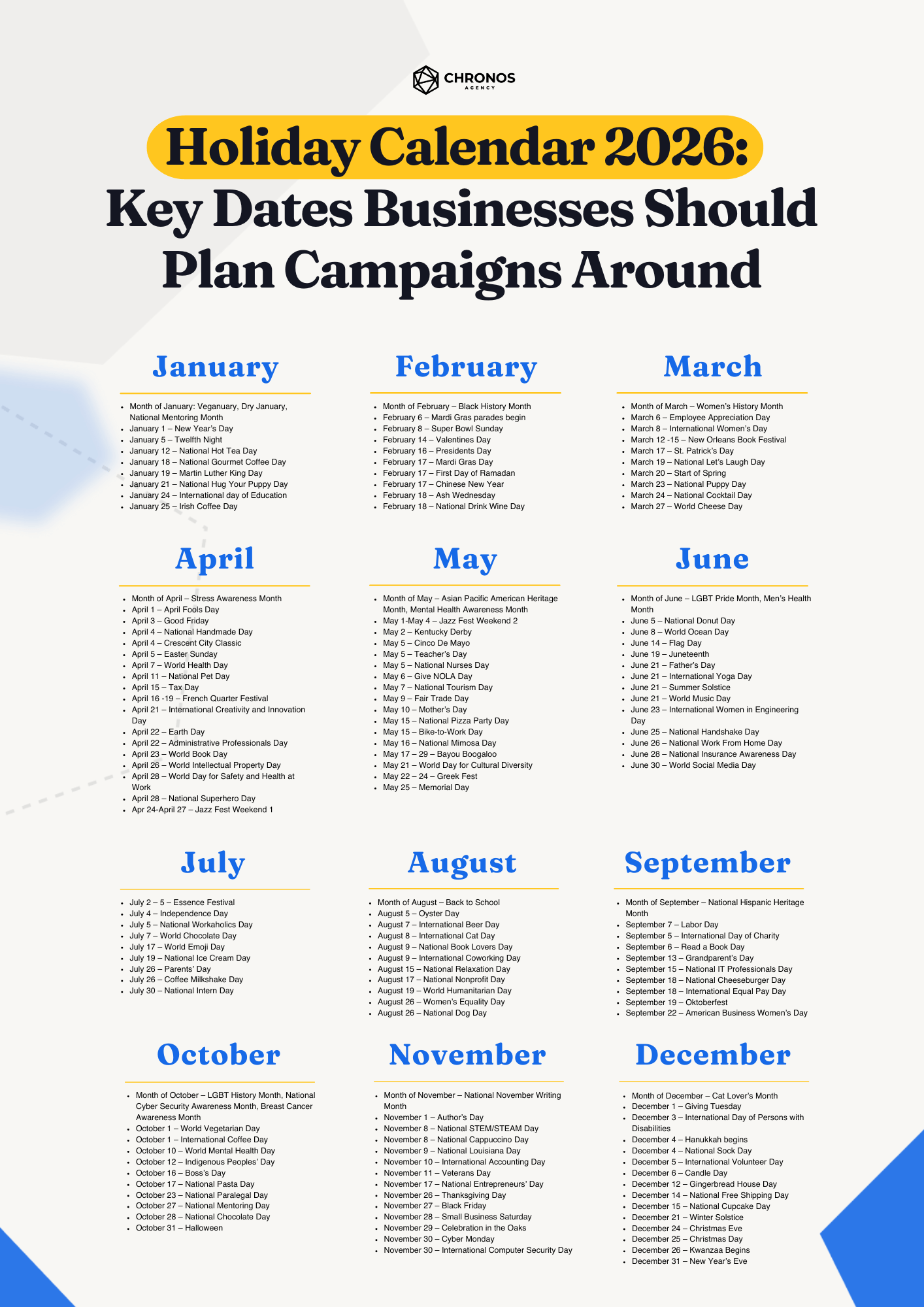 Holiday Calendar 2026: Key Dates Businesses Should Plan Campaigns Around