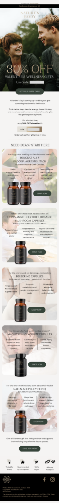 Natures Body VDay Sale Email
